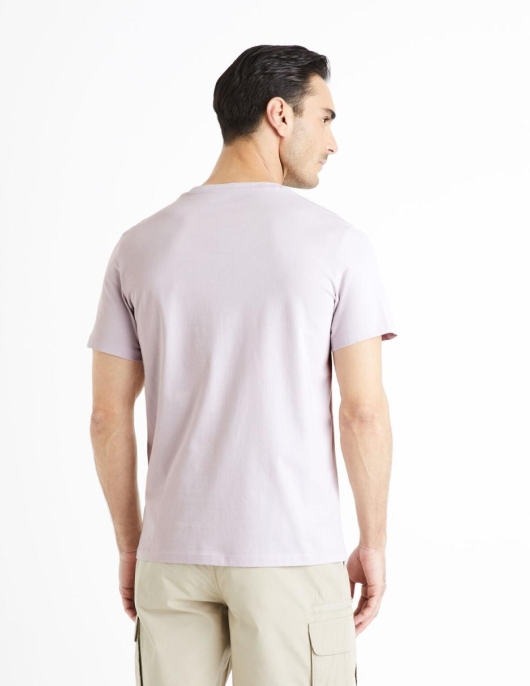 Homme T-shirt Col Rond 100% Coton – Violet | Celio T-shirts