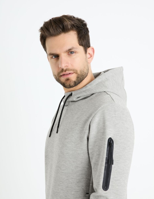 Homme Sweat à  Capuche Coton Mélangé – Gris | Celio Sweats