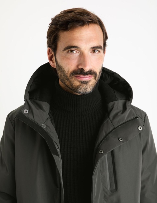 Homme Parka THERMOLITE® à Capuche – Vert | Celio Parkas