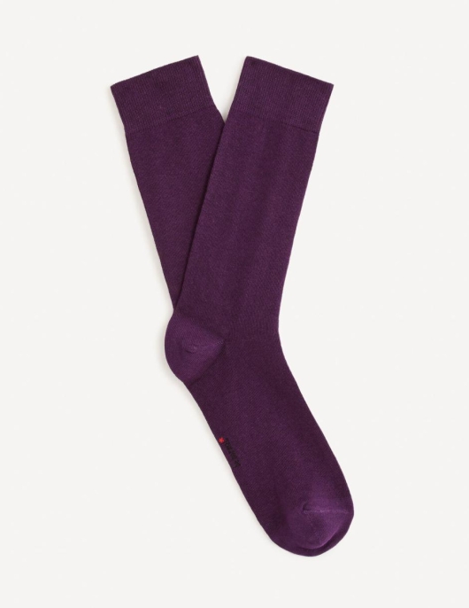 Homme Chaussettes Hautes Coton – Violet | Celio Chaussettes