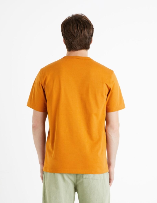 Homme T-shirt Boxy 100% Coton – Orange | Celio T-shirts