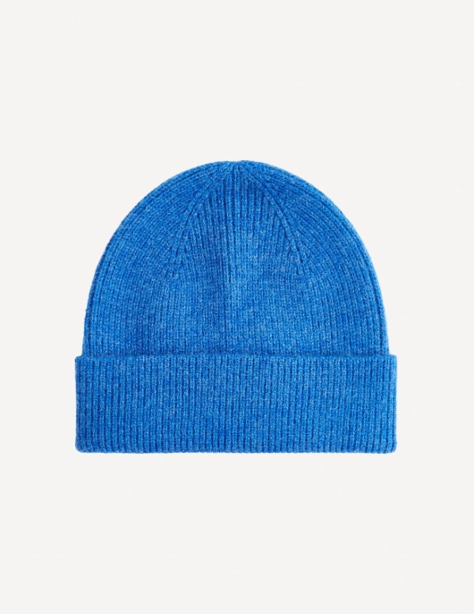 Homme Bonnet En Maille – Bleu | Celio Bonnets