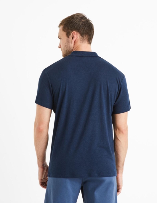 Homme Polo Lin Mélangé – Marine | Celio Polos