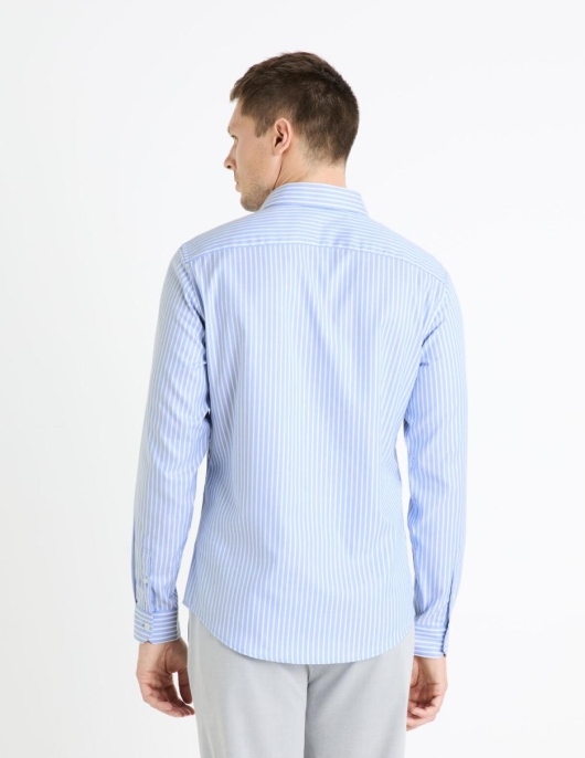 Homme Chemise Slim 100% Coton – Bleu | Celio Chemises