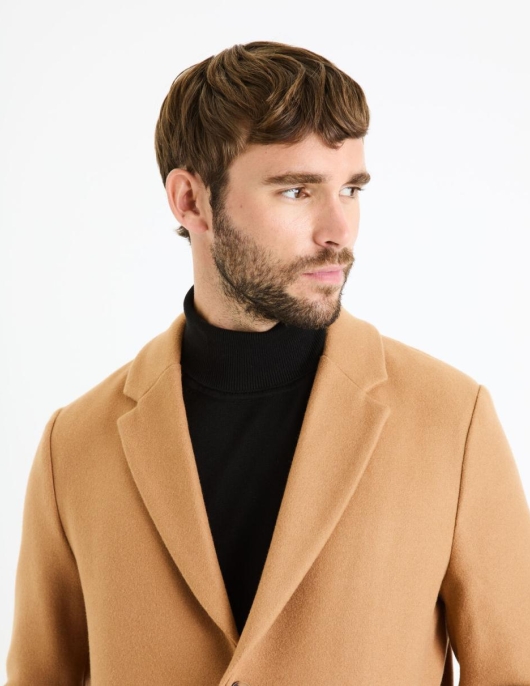 Homme Manteau En Maille – Camel | Celio Manteaux