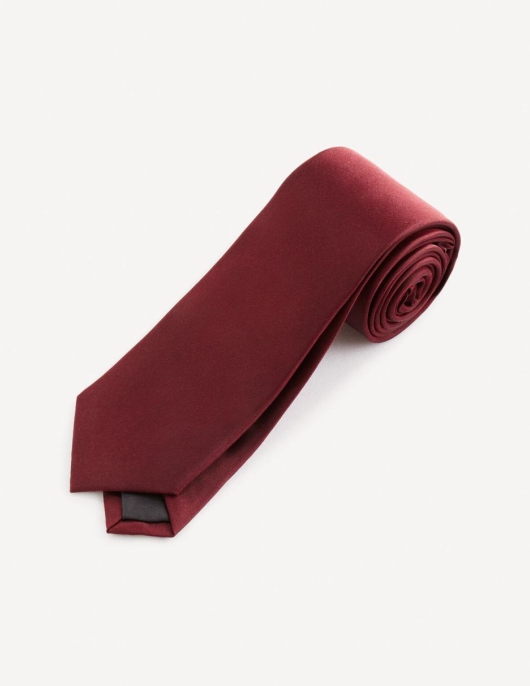 Homme Cravate 100% Soie – Bordeaux | Celio Cravates