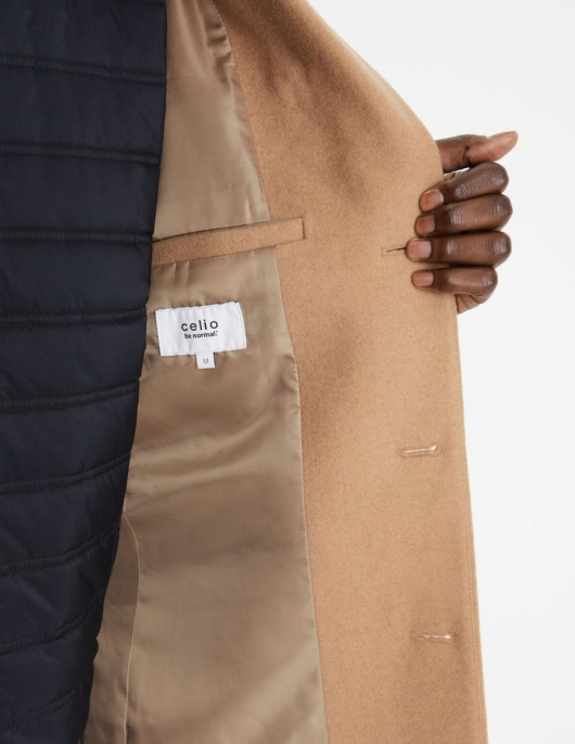 Homme Manteau Laine Mélangé – Camel | Celio Manteaux