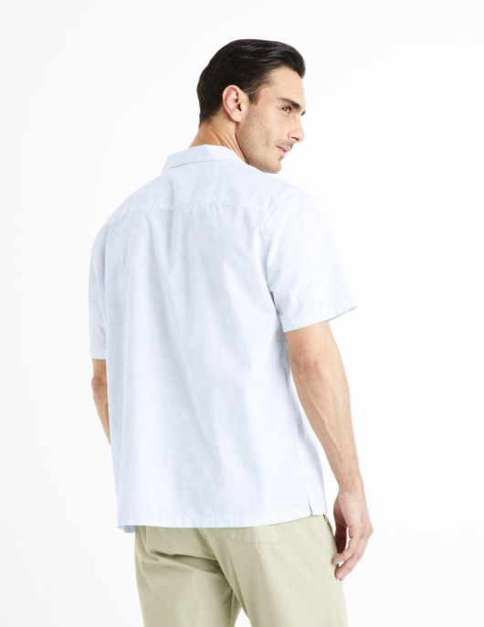 Homme Chemise Relax 100% Coton – Bleu Clair | Celio Chemises