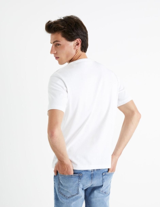 Homme T-shirt Boxy 100% Coton – Blanc | Celio T-shirts