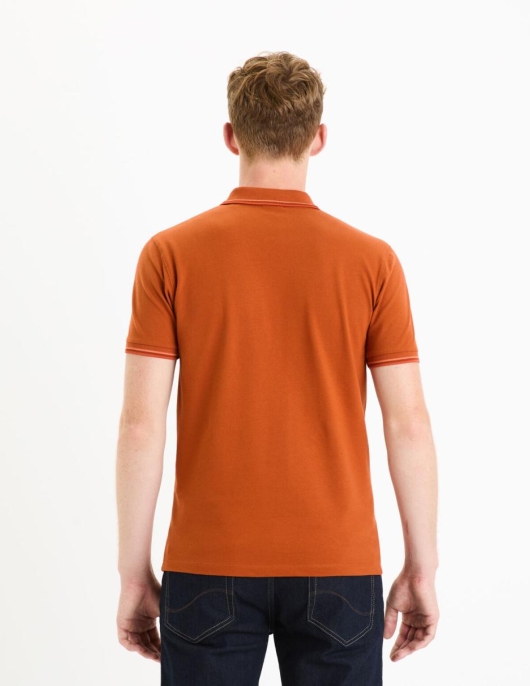 Homme Polo Piqué – Orange Foncé | Celio Polos