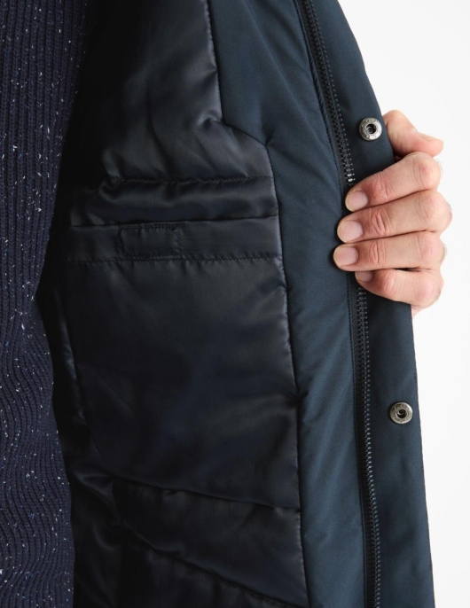 Homme Parka Grand Froid à  Capuche – Marine | Celio Parkas