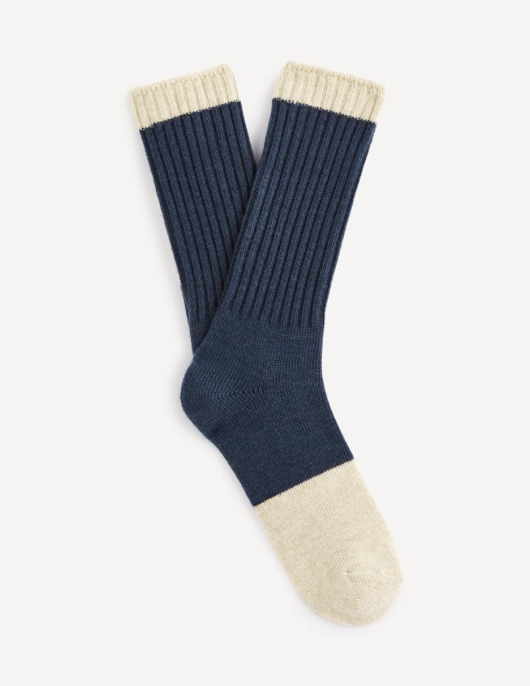 Homme Chaussettes Hautes – Pétrole Foncé | Celio Chaussettes