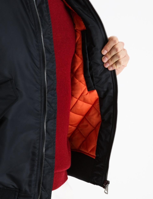 Homme Bomber Doudoune Doublé Sherpa – Marine | Celio Vestes