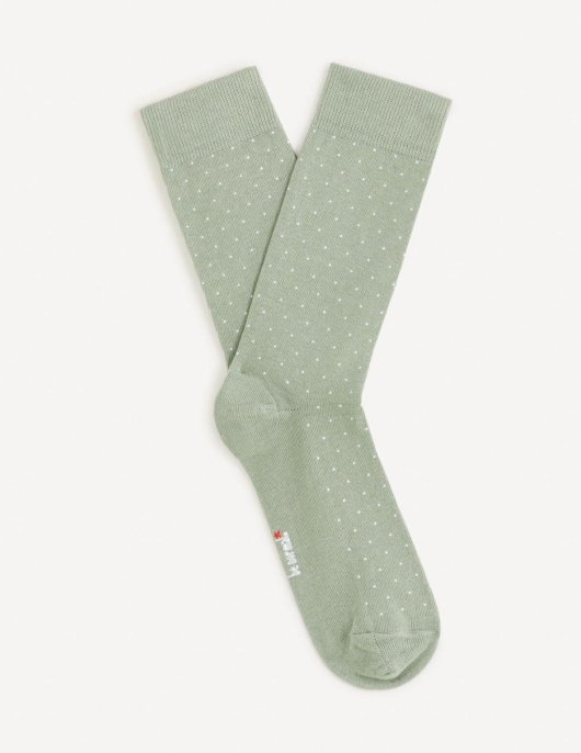 Homme Chaussettes Hautes Coton – Vert | Celio Chaussettes