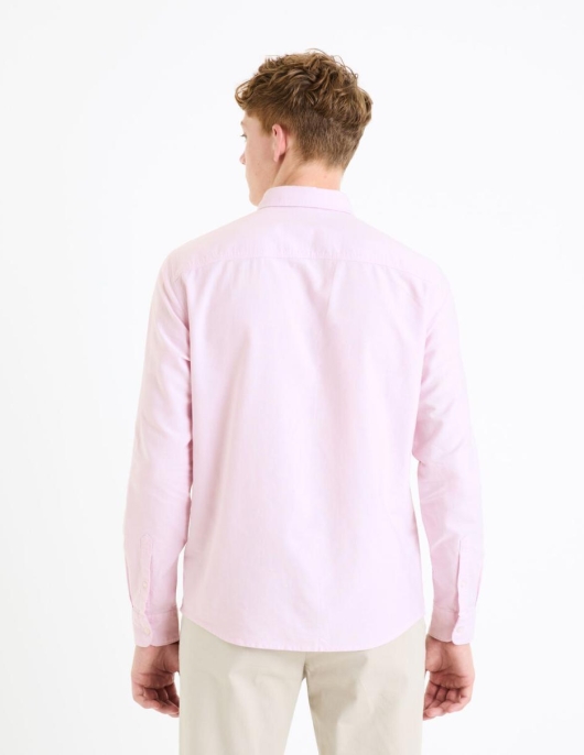 Homme Chemise Regular 100% Coton Oxford – Rose | Celio Chemises