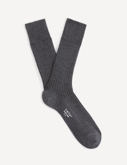 Homme Chaussettes Hautes 100% Laine Mérinos – Anthracite | Celio Chaussettes