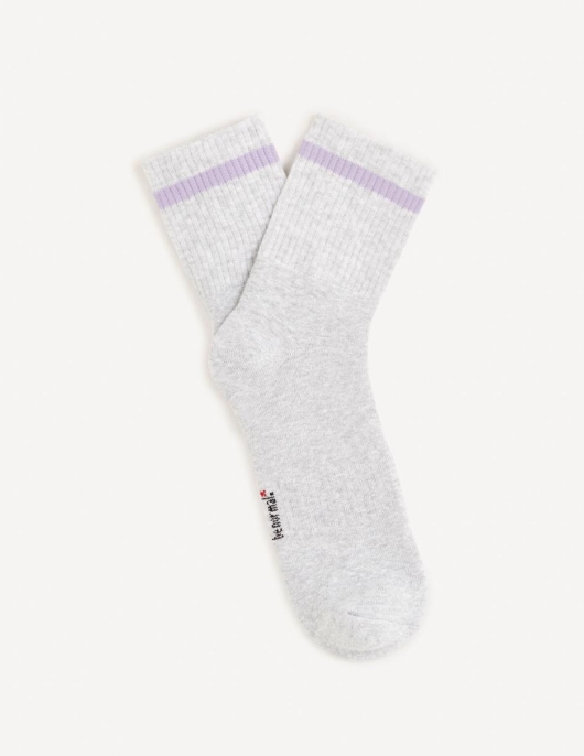 Homme Chaussettes Sport Mi-haute Coton – Gris Chiné | Celio Chaussettes