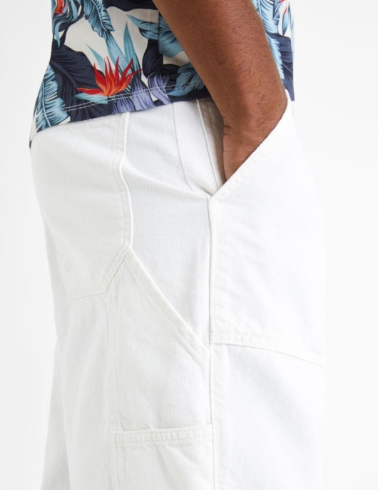 Homme Bermuda 100% Coton – Ecru | Celio Bermudas