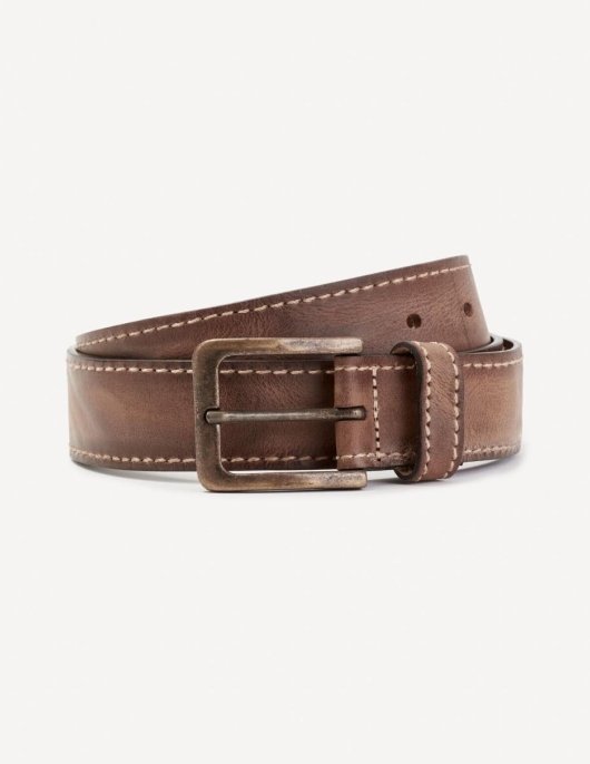 Homme Ceinture 100% Cuir – Marron | Celio Ceintures Et Bretelles