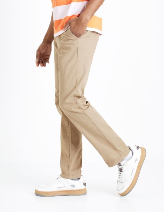 Homme Pantalon Chino Straight – Beige | Celio Pantalons