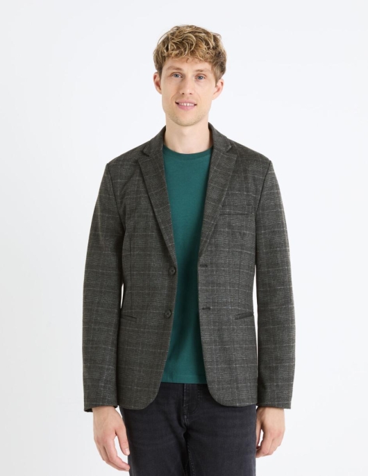 Homme Blazer à Capuche Slim – Gris | Celio Vestes