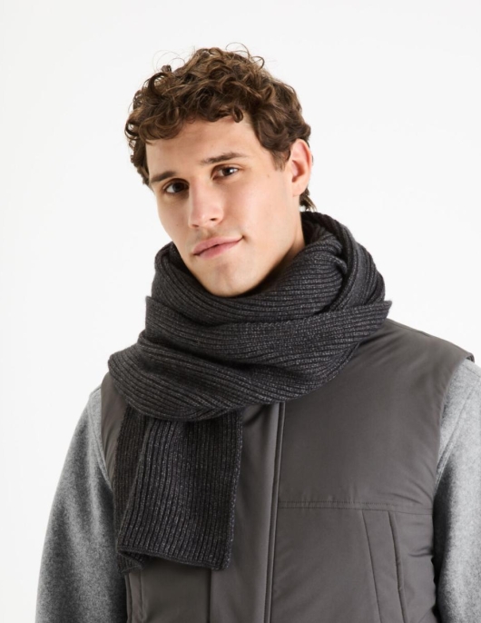 Homme Echarpe En Maille – Anthracite | Celio Foulards Et écharpes